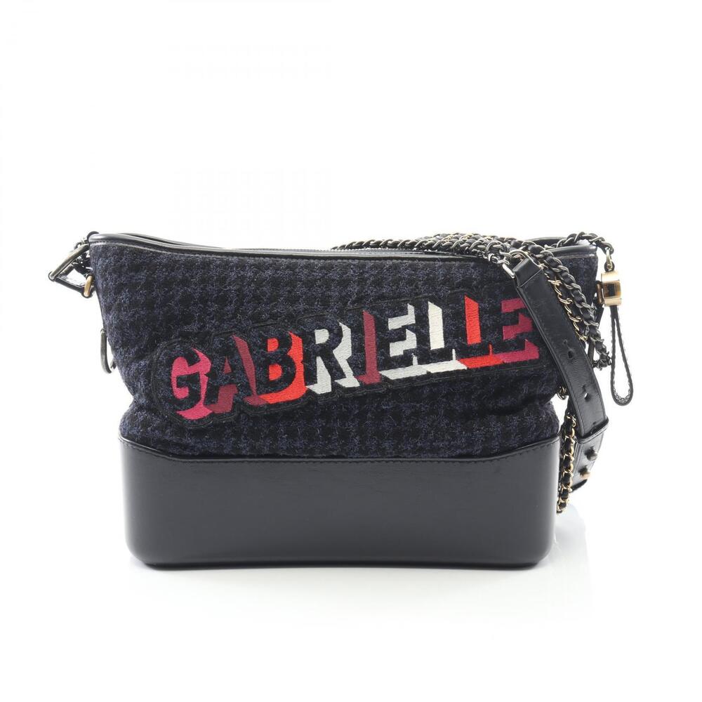 Chanel Gabrielle de Hobo Shoulder Bag Navy Blue Black Multicolor